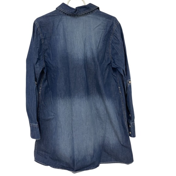 Bit Bridle Jean Shirt‎ Blue Denim Womens Size L Long Sleeve Collared Cotton - Picture 2 of 8